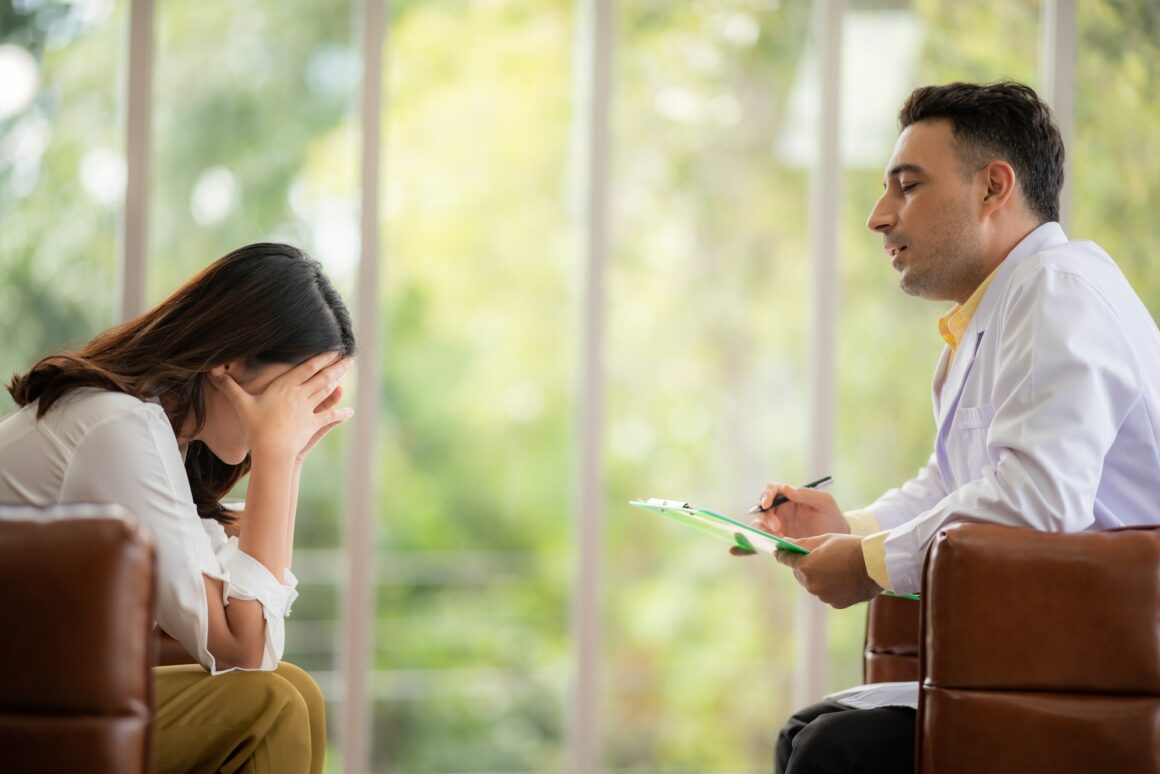 doctor and patient at hospital or clinic, medical mental health care therapy problem concept doctor and patient at hospital or clinic, medical mental health care therapy problem concept