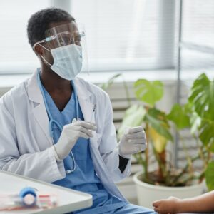 Doctor Vaccination Children in Clinic Doctor Vaccination Children in Clinic