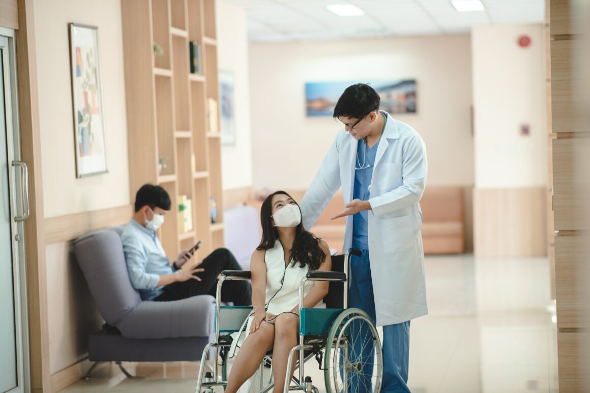 medical health insurance concept at hospital with doctor team and patient health care